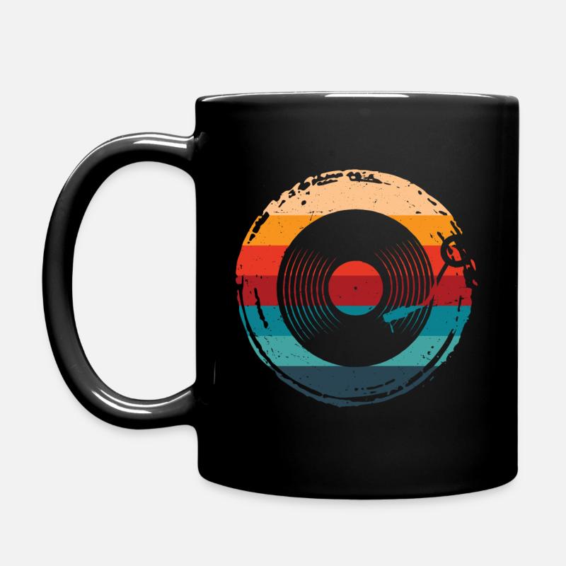 Vinyl Record, Retro - Full Colour Mug - black