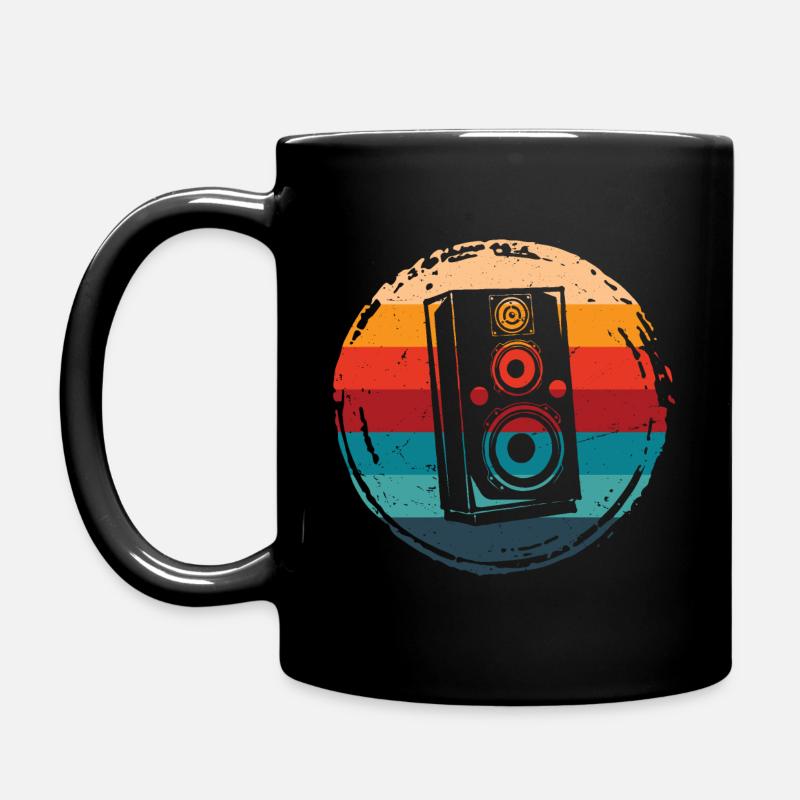Haut-parleur Retro Grunge Circle - Mug uni - noir