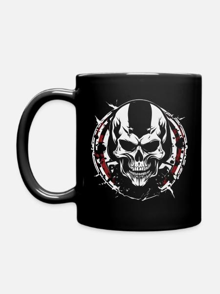 Totenkopf / Skull - Tasse einfarbig - Schwarz