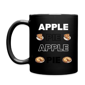 Pieces of cake made with red apples - Full Colour Mug - black - Left