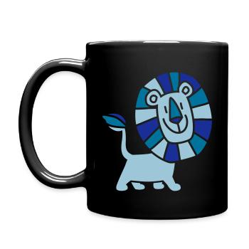 Schonender Trickfilm Löwe von Cheerful Madness!! - Tasse einfarbig - Schwarz - Links