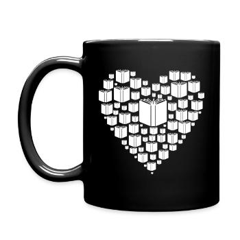 Bookshelf white - gift - Full Colour Mug - black - Left