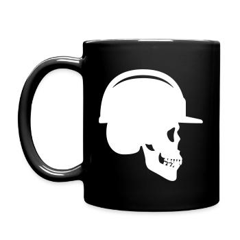 Skull with construction helmet - Full Colour Mug - black - Left