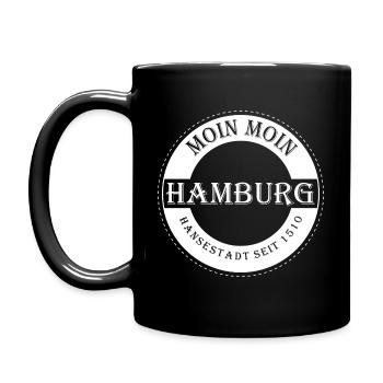 Hamburg Logo Moin Moin in Weiss - Tasse einfarbig - Schwarz - Links