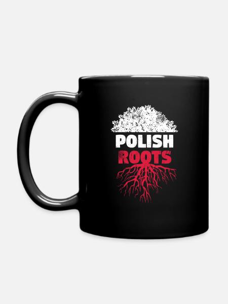 Polen Wurzeln Zerkratzt - Tasse einfarbig - Schwarz