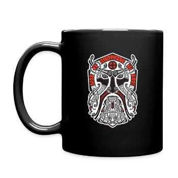 Thor Maske Wikinger Vikings Odin Valhalla Walhalla - Tasse einfarbig - Schwarz - Links