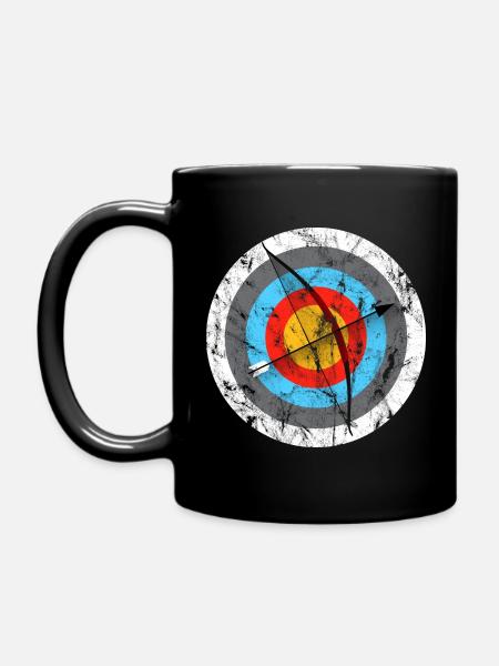 Bogenschießen Zielscheibe Bogenschützen Geschenk - Tasse einfarbig - Schwarz