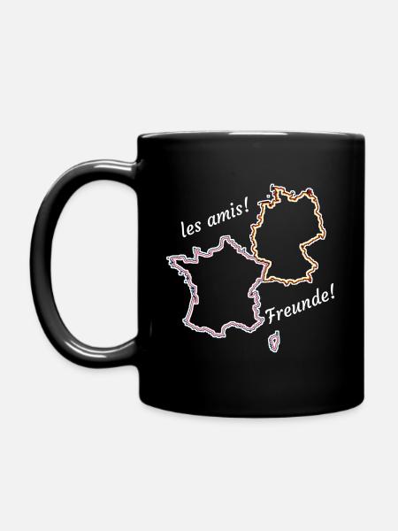 Deutschland-Frankreich - Tasse einfarbig - Schwarz