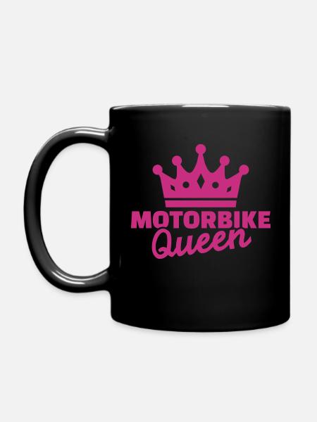 Motorbike queen - Full Colour Mug - black