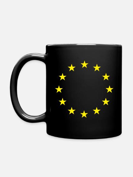 European Union Stars Flag - Full Colour Mug - black
