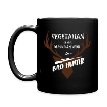 Vegetarian is a Bad Hunter - Tasse einfarbig - Schwarz - Links