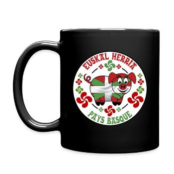 Bayonne ham pig - Full Colour Mug - black - Left