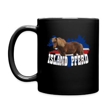 Cheval d’Islande avec drapeau et cheval - Mug uni - noir - Gauche