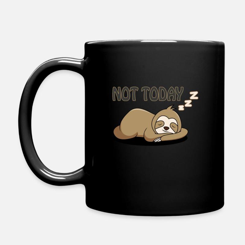Sloth not today - Full Colour Mug - black