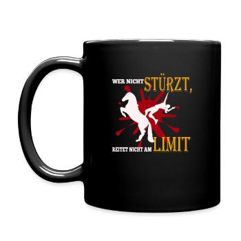 Reiten am Limit - Tasse einfarbig - Schwarz - Links