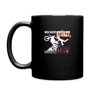 Motocross am Limit - Tasse einfarbig - Schwarz - Links