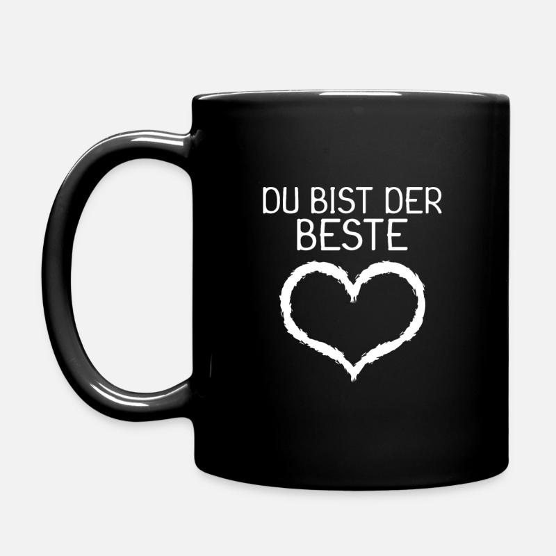 Du bist der Beste Herz Geschenk - Tasse einfarbig - Schwarz