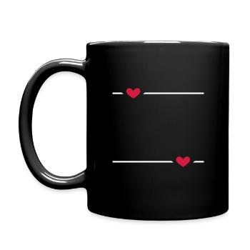 Line Heart Stroke Ornament - Full Colour Mug - black - Left