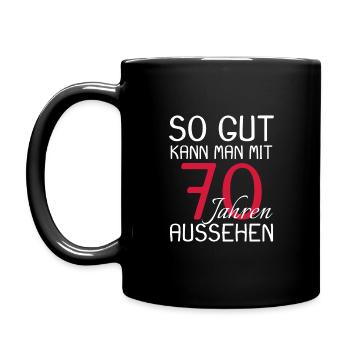70 Geburtstag Party Geburtstag - Tasse einfarbig - Schwarz - Links