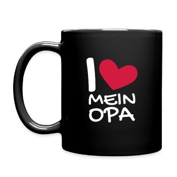 Ich liebe mein Opa - Tasse einfarbig - Schwarz - Links