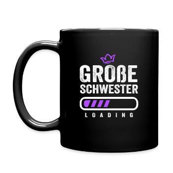 GROßE SCHWESTER LOADING LADEBALKEN KINDER GESCHENK - Tasse einfarbig - Schwarz - Links