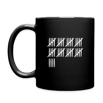 44 Geburtstag Strichliste 44 Jahre alt - Tasse einfarbig - Schwarz - Links