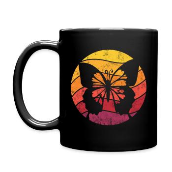 Papillon Rétro Style Vintage - Mug uni - noir - Gauche