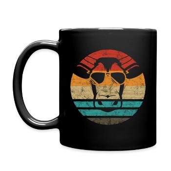 Vache Rétro Style Vintage - Mug uni - noir - Gauche