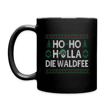 HO-HO HOLLA DIE WALDFEE HÄSSLICHER WEIHNACHTSPULLI - Tasse einfarbig - Schwarz - Links