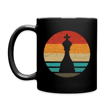 King Chess Piece Retro Style Vintage - Full Colour Mug - black - Left