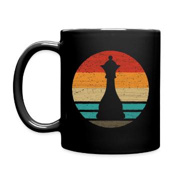 Dame Schachfigur Retro Style Vintage - Tasse einfarbig - Schwarz - Links