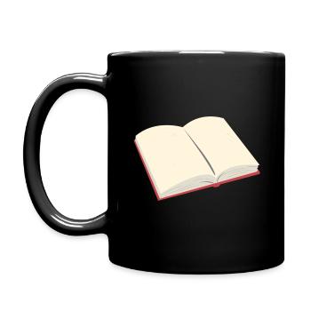 Offenes Buch - Tasse einfarbig - Schwarz - Links