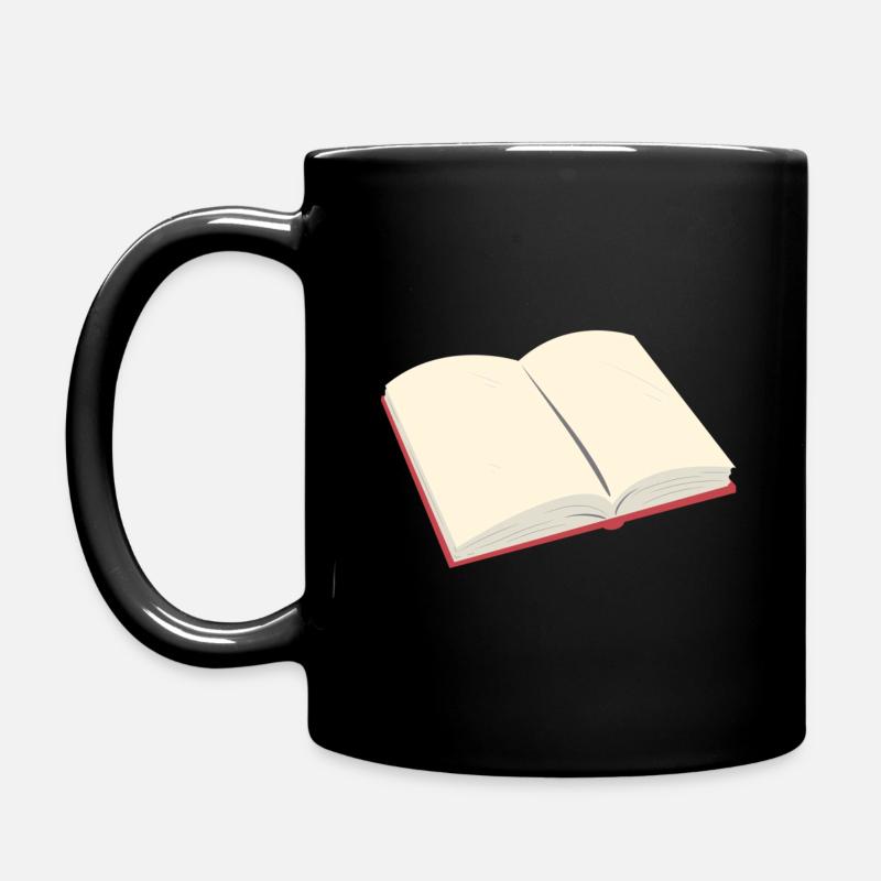 Offenes Buch - Tasse einfarbig - Schwarz
