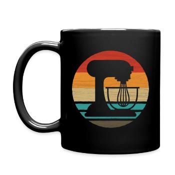 Backen Retro Style Vintage - Tasse einfarbig - Schwarz - Links