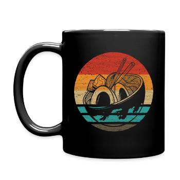 Ramen Retro Style Vintage - Full Colour Mug - black - Left