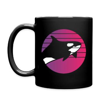 Orca Retro Style Vintage - Full Colour Mug - black - Left