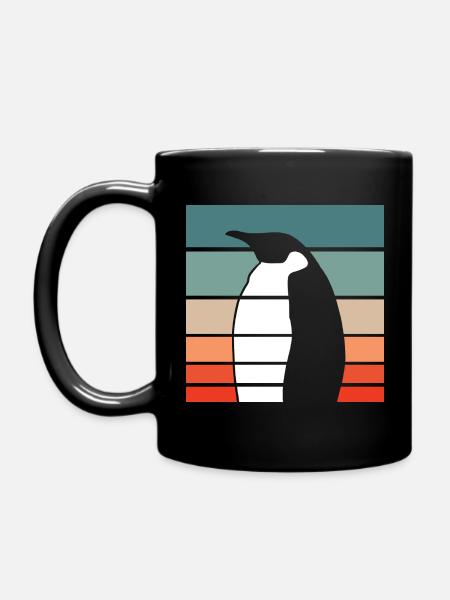 Pingouin Rétro Style Vintage - Mug uni - noir