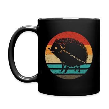 Hérisson Retro Style Vintage - Mug uni - noir - Gauche