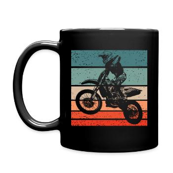 Motocross Retro Style Vintage - Full Colour Mug - black - Left