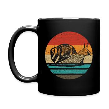 Vintage style rétro escargot - Mug uni - noir - Gauche