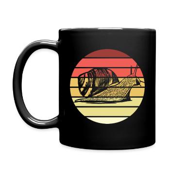 Vintage style rétro escargot - Mug uni - noir - Gauche