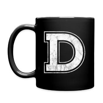 Buchstabe D - Tasse einfarbig - Schwarz - Links