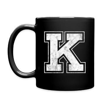 Letter K - Full Colour Mug - black - Left