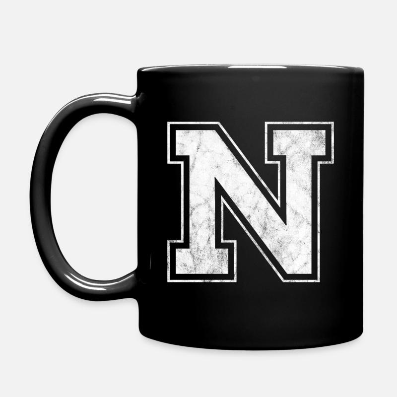 Buchstabe N - Tasse einfarbig - Schwarz