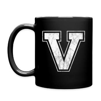 Lettre V - Mug uni - noir - Gauche