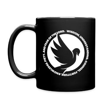 The 7 Gifts of the holy spirit – Christian - Full Colour Mug - black - Left