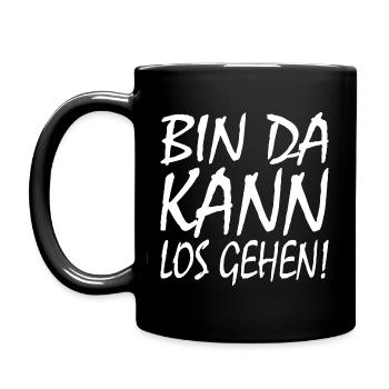 BIN DA KANN LOSGEHEN - Tasse einfarbig - Schwarz - Links