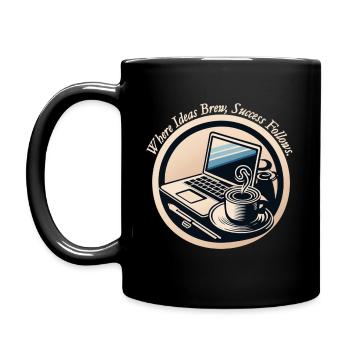 Ideas Brew Kaffee und Erfolg - Tasse einfarbig - Schwarz - Links