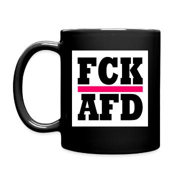 Fck afd - Tasse einfarbig - Schwarz - Links