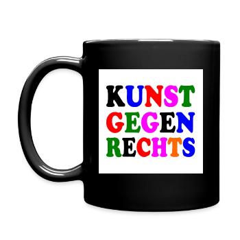 Kunst gegen rechts - Tasse einfarbig - Schwarz - Links